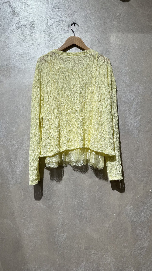 Blouse manches longues, brodée – Top intérieur viscose, col classique, TU, 3 coloris au choix