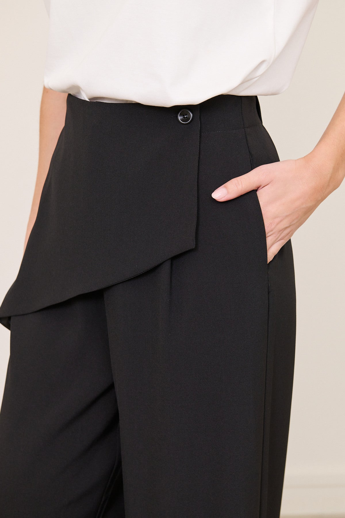 Pantalon asymétrique pour femme, 2 coloris au choix