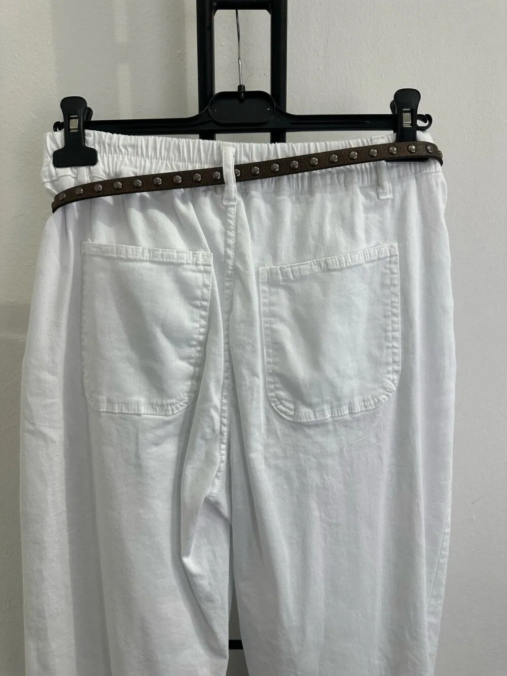 Pantalon avec ceinture – Coton élasthanne, élégant et confortable, 3 coloris au choix