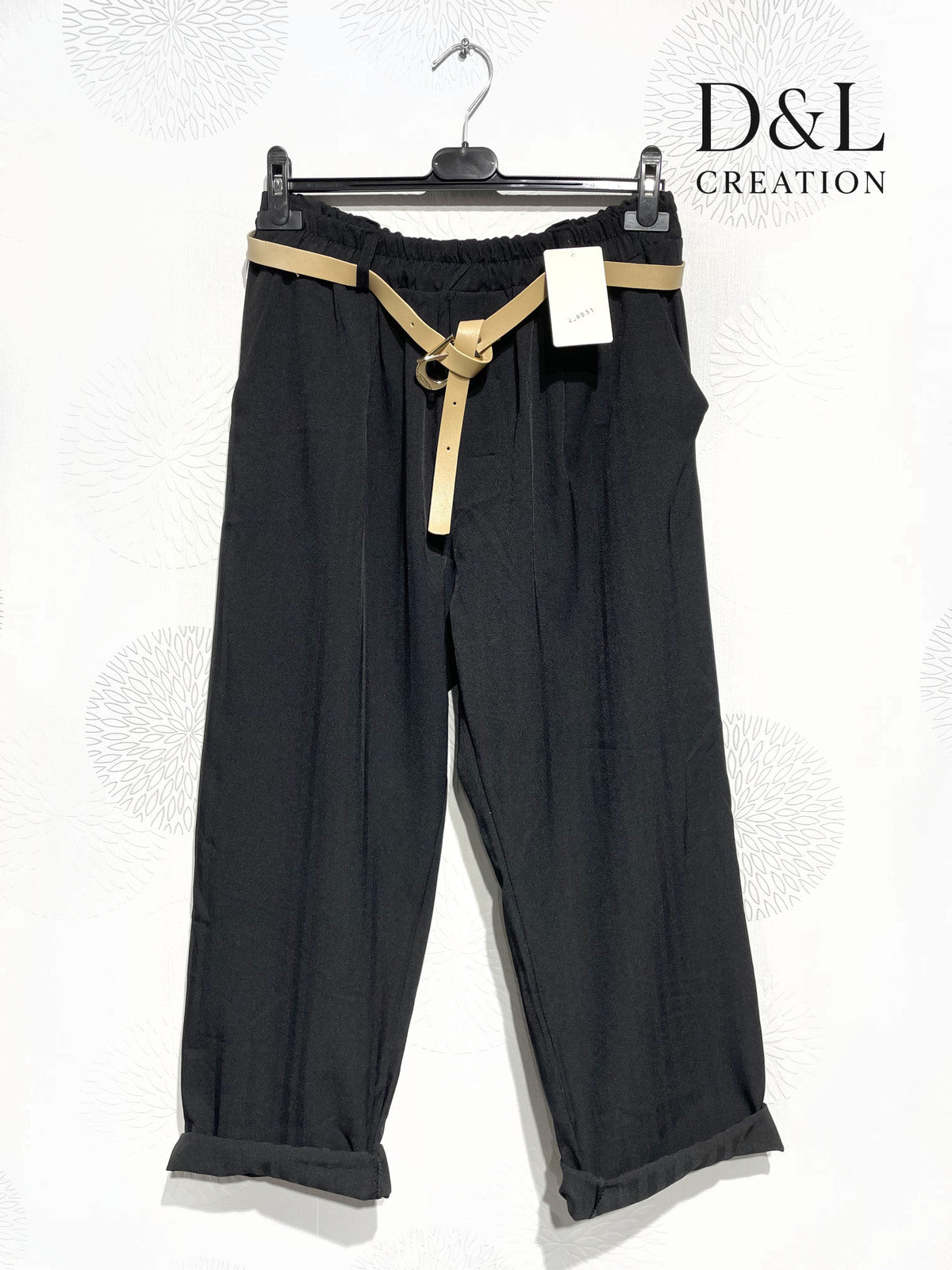 Pantalon rayures avec ceinture fine
