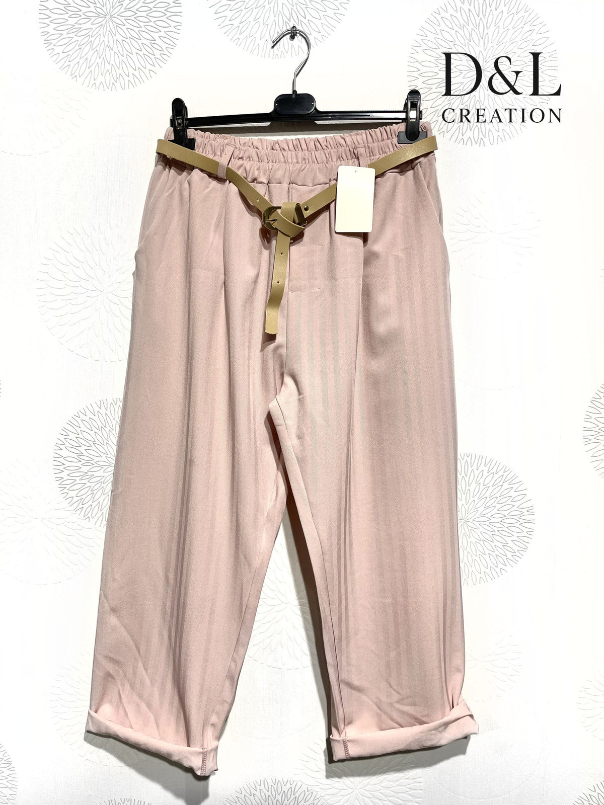 Pantalon rayures avec ceinture fine