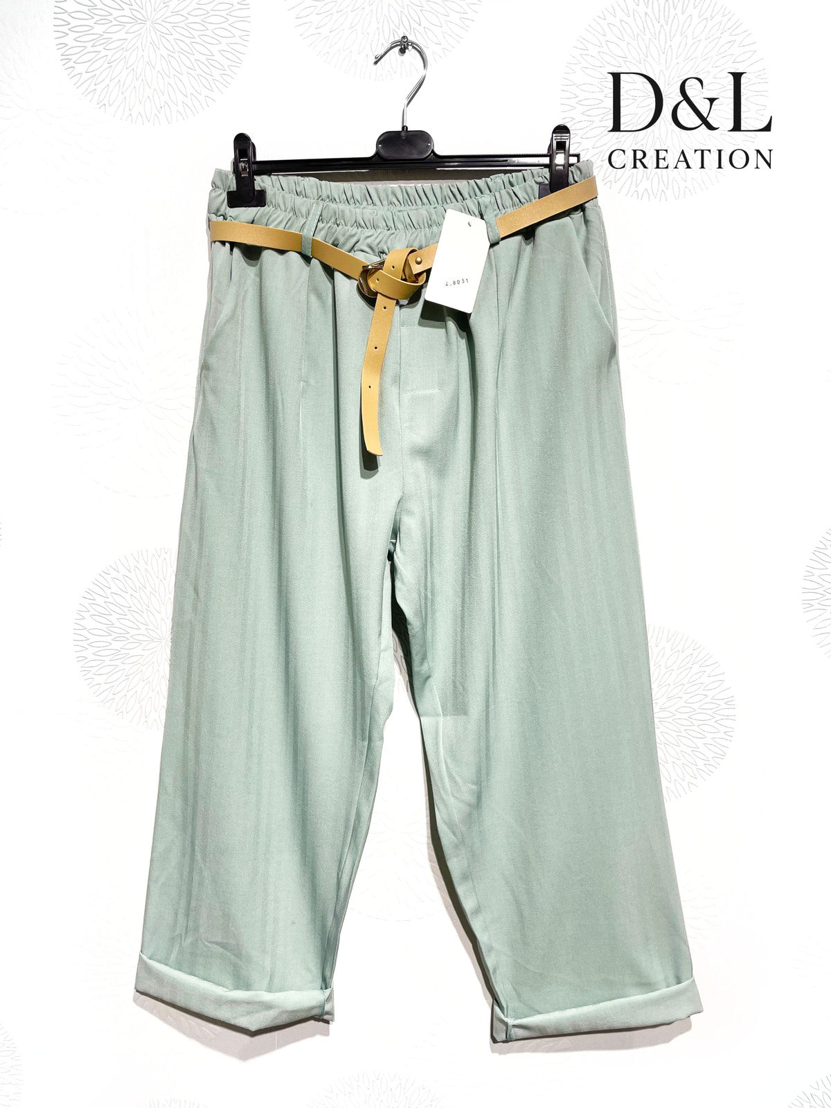 Pantalon rayures avec ceinture fine