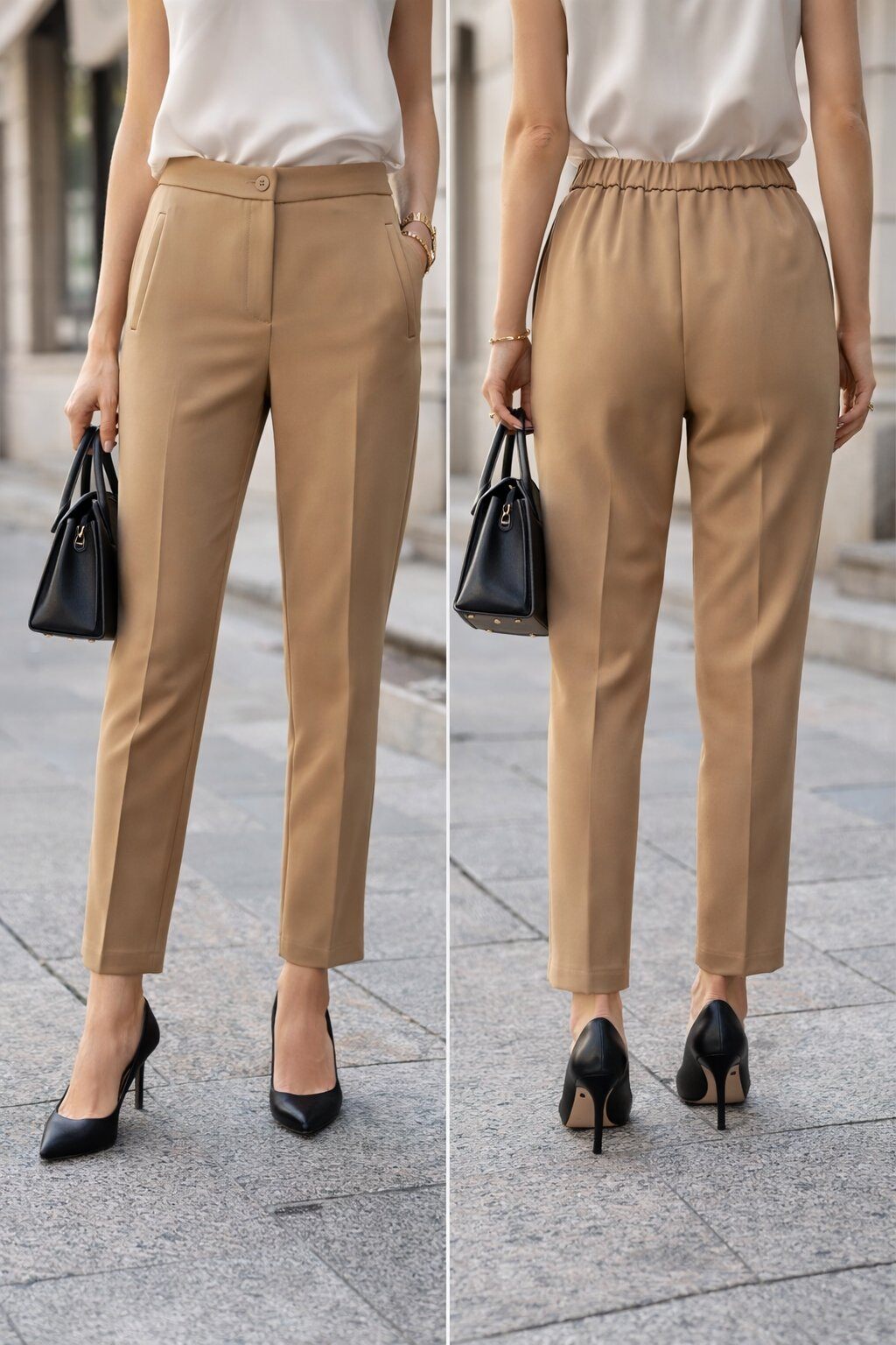 Pantalon Slim Fit Élégant | Taille Élastique & Coupe Moderne