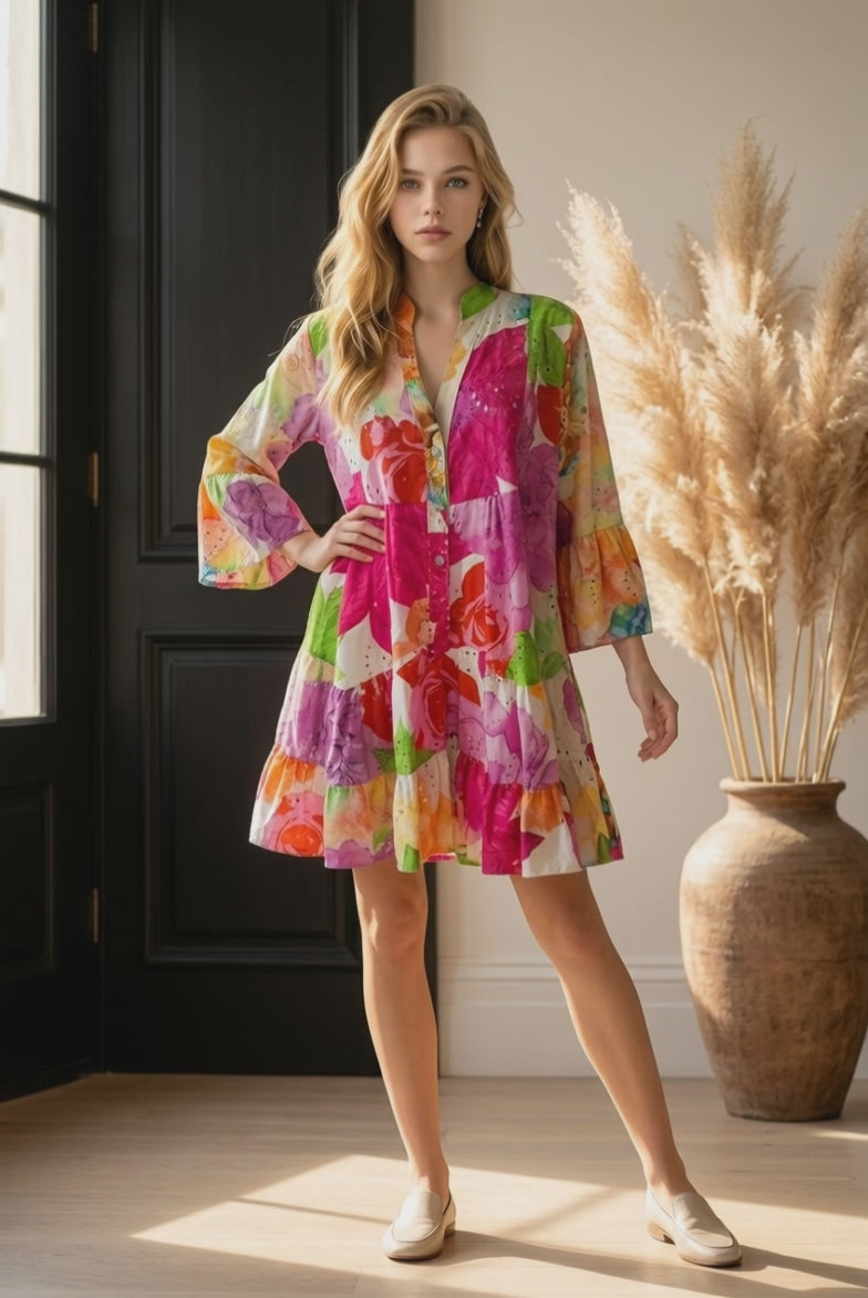 Robe floral en broderie