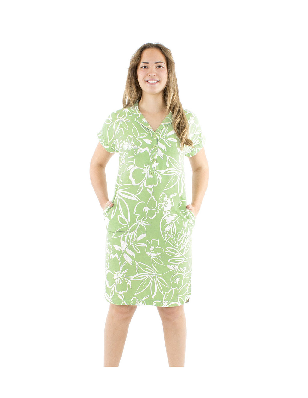 Robe Manches Courtes avec Poches – Confortable & Midi
