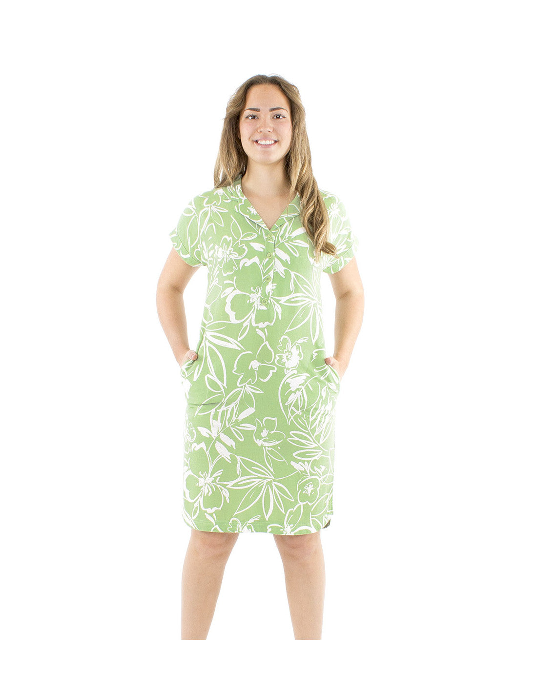 Robe Manches Courtes avec Poches – Confortable & Midi