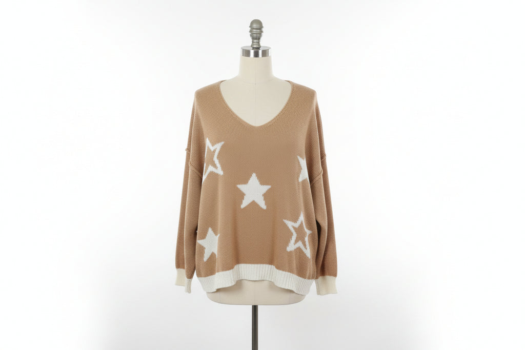 Pull étoilé manches longues – 6 coloris printaniers