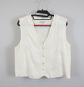 Gilet doublé en coton brodé écru – LARAETHNICS