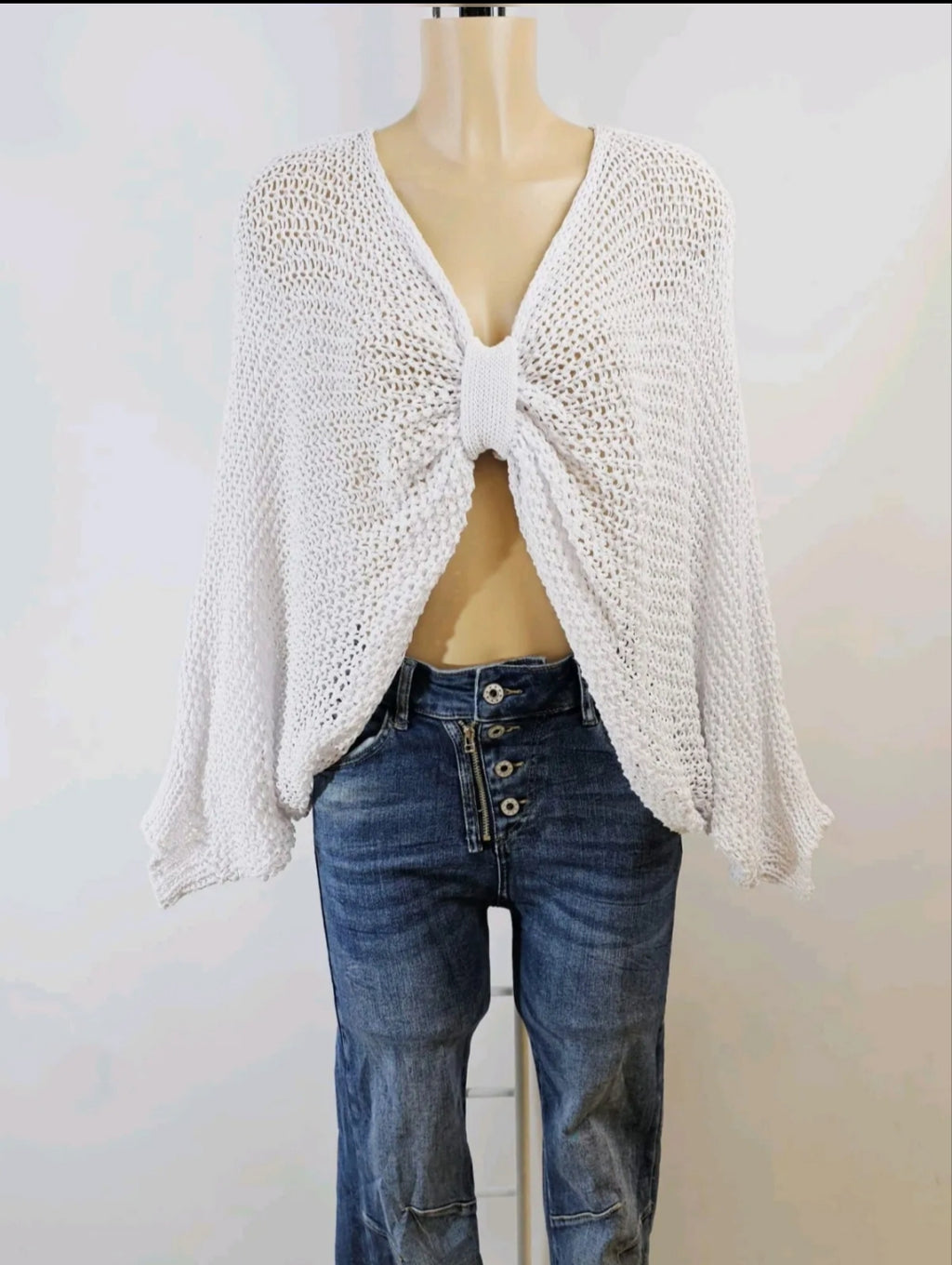 Pull crochet ajouré – 2 looks en 1, coton et acrylique, TU, 5 coloris au choix