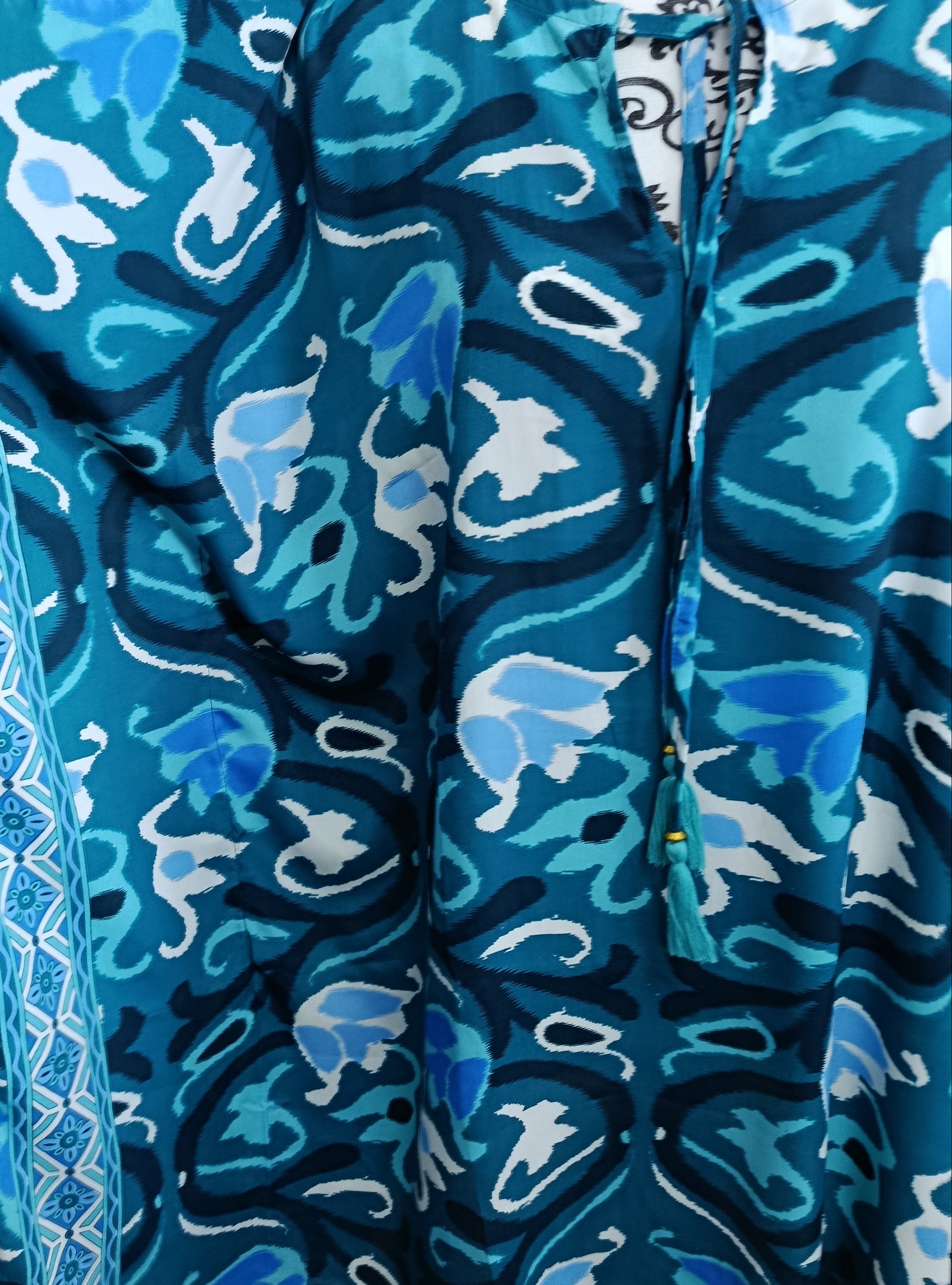 Pantalon Large Fluide – Couleurs Océan – LARAETHNICS