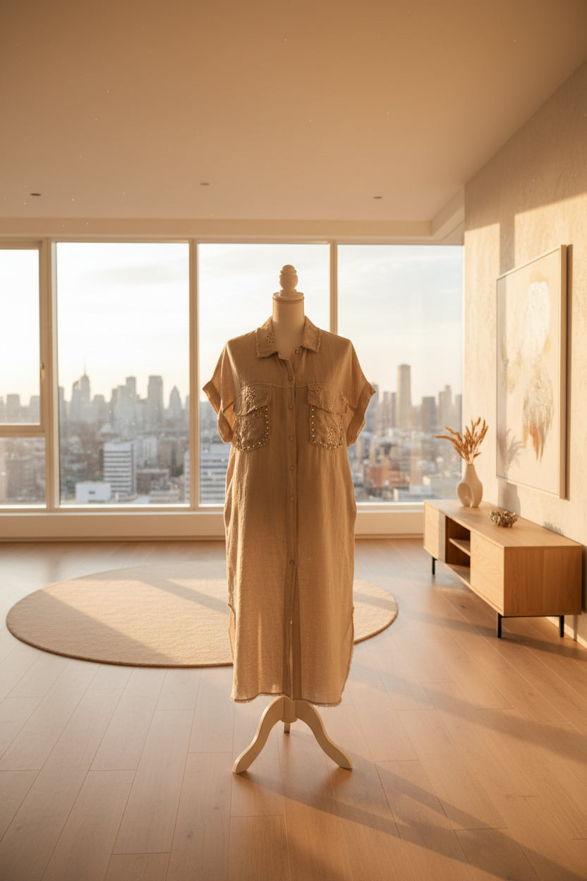 Robe chemise en lin