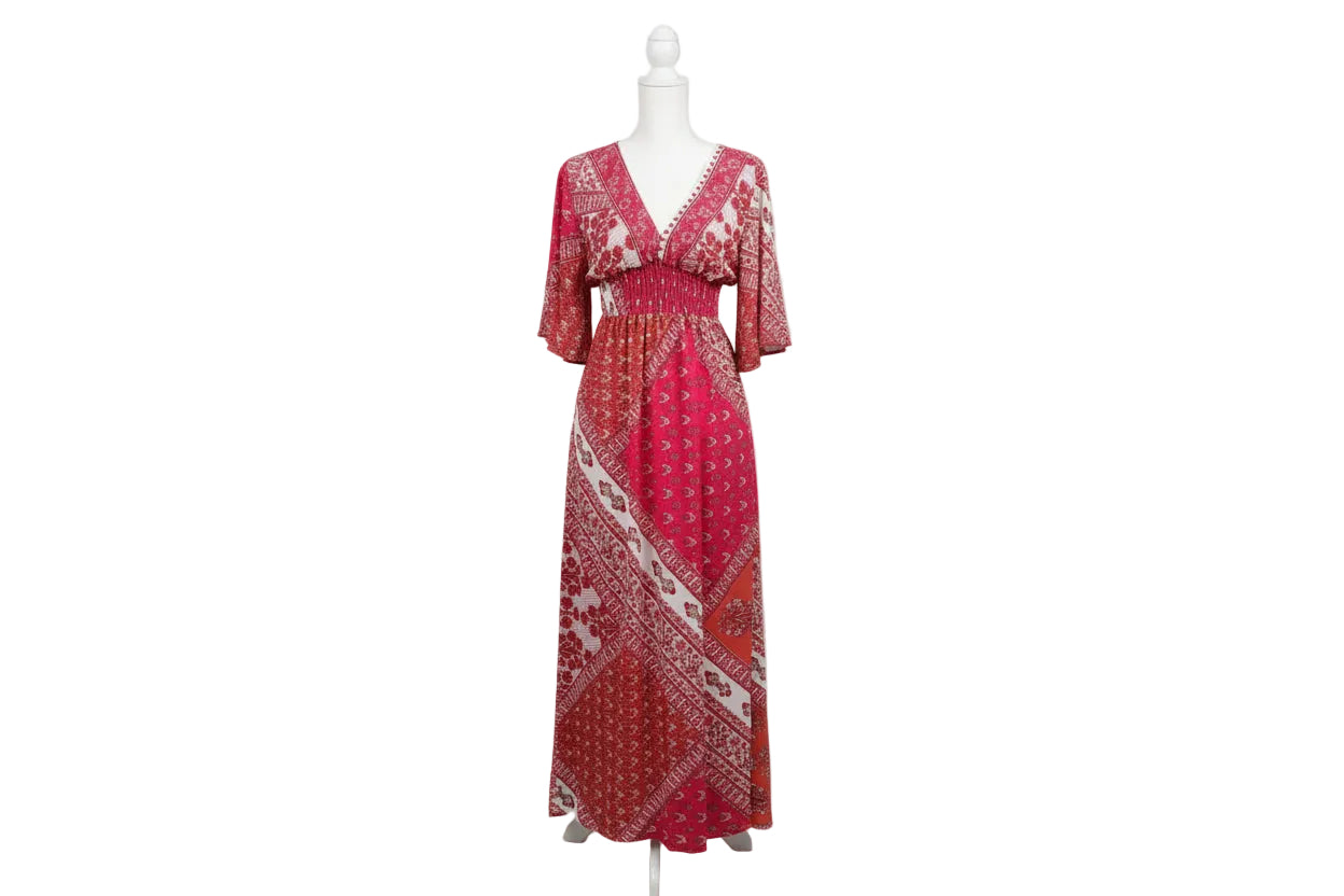 Robe Longue Élégante – Manches Papillon – LARAETHNICS