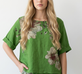 Blouse Femme en Lin Italien – Motif Floral- 6 coloris