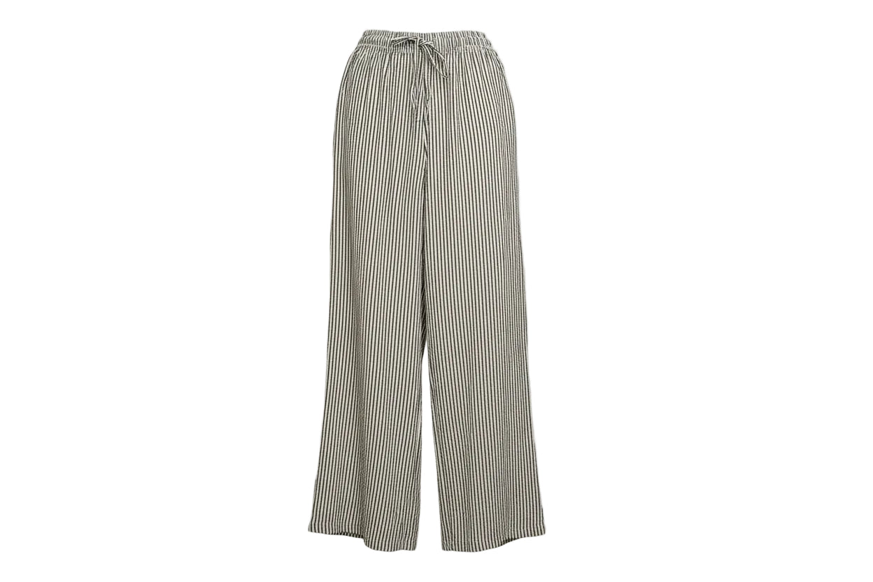 Pantalon rayé kaki et blanc
