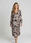 Robe fluide marbrée noir et beige