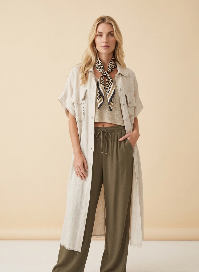 Robe chemise en lin