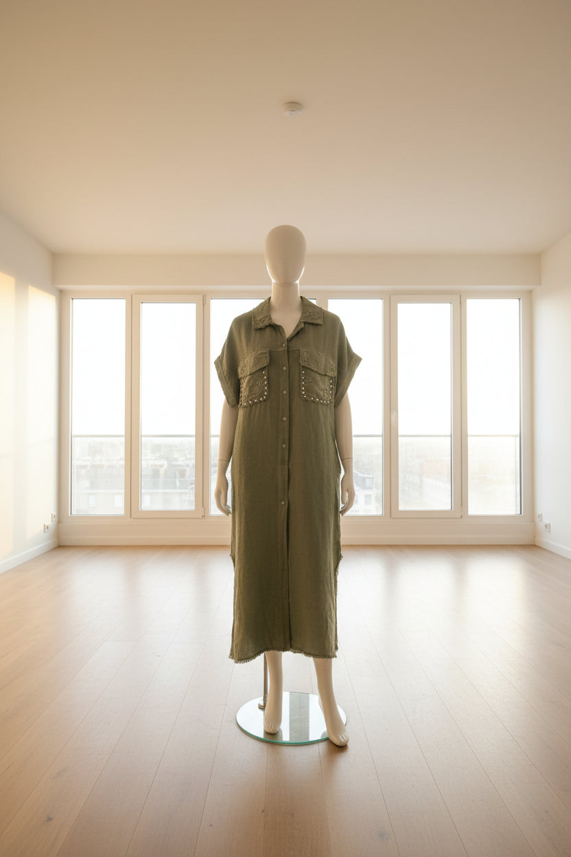 Robe chemise en lin