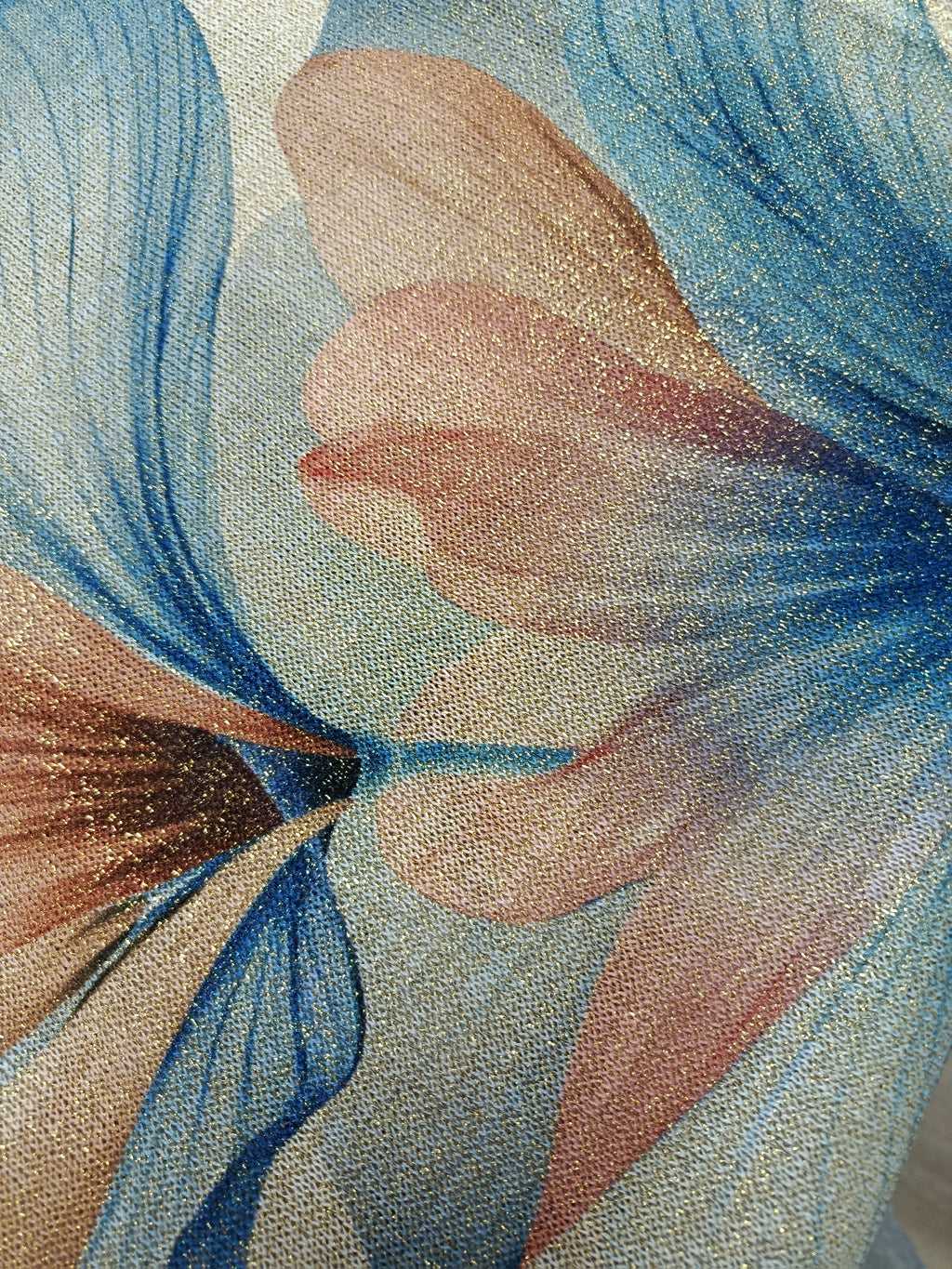 Débardeur Motif Floral – Fond Écru & Doré