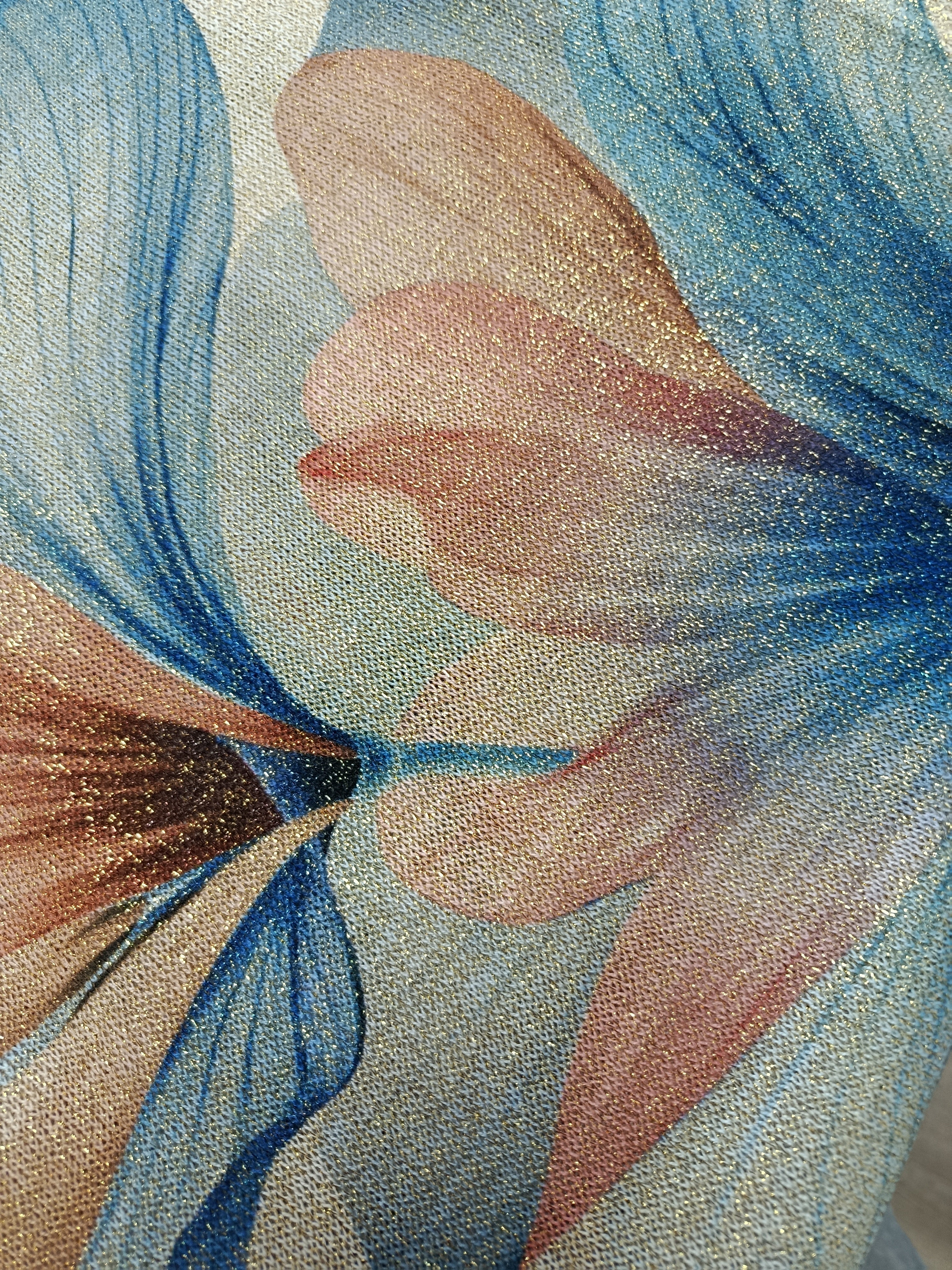 Débardeur Motif Floral – Fond Écru & Doré
