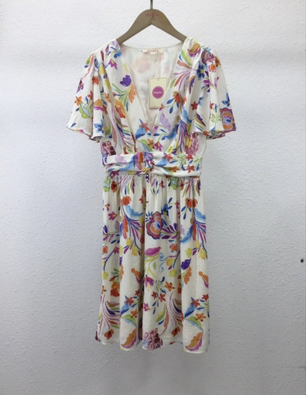 Robe imprimée doublée – Manches papillon