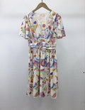 Robe imprimée doublée – Manches papillon