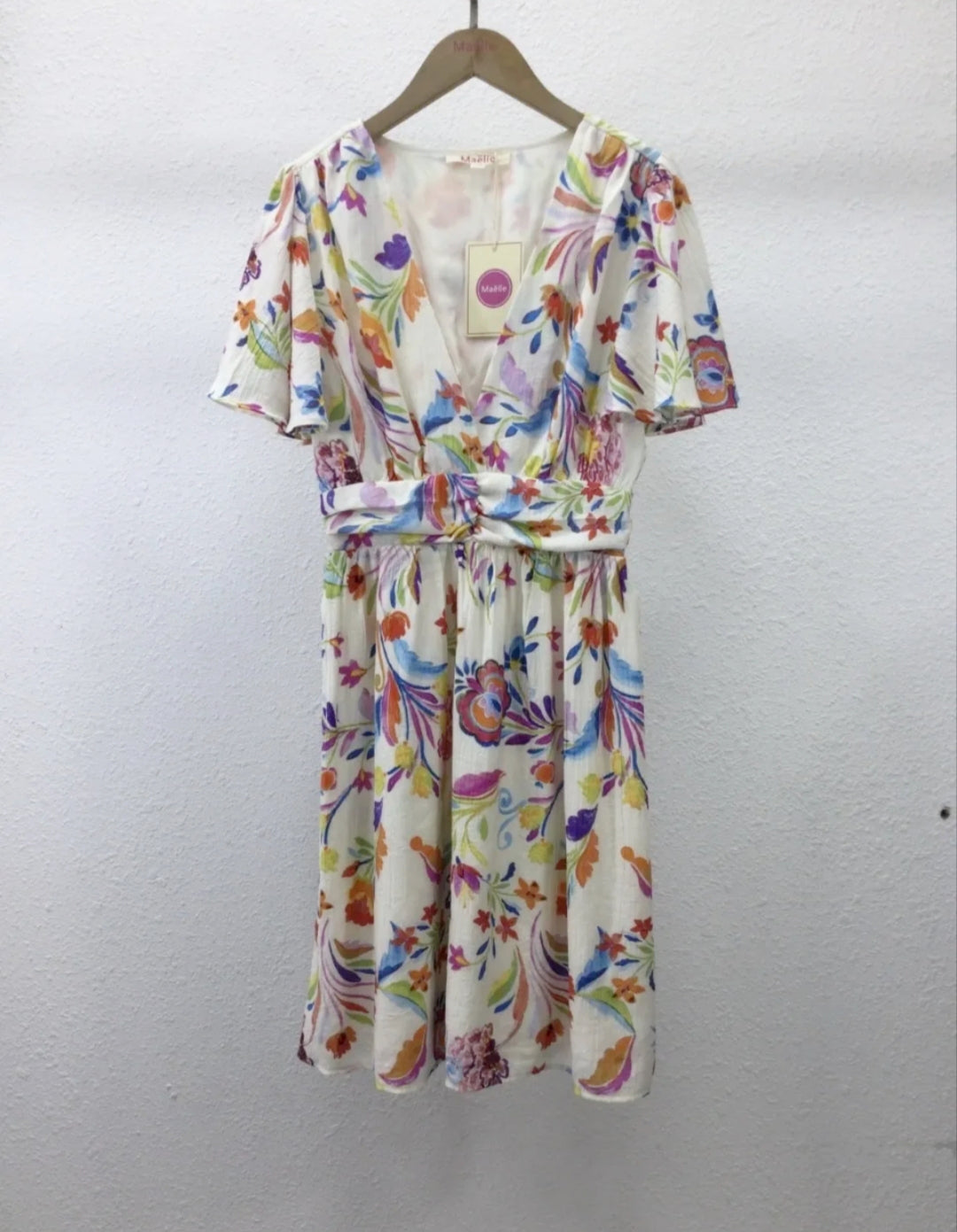 Robe imprimée doublée – Manches papillon