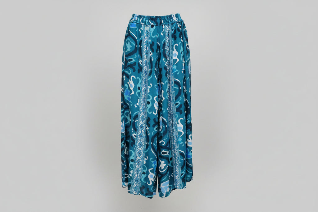 Pantalon Large Fluide – Couleurs Océan – LARAETHNICS