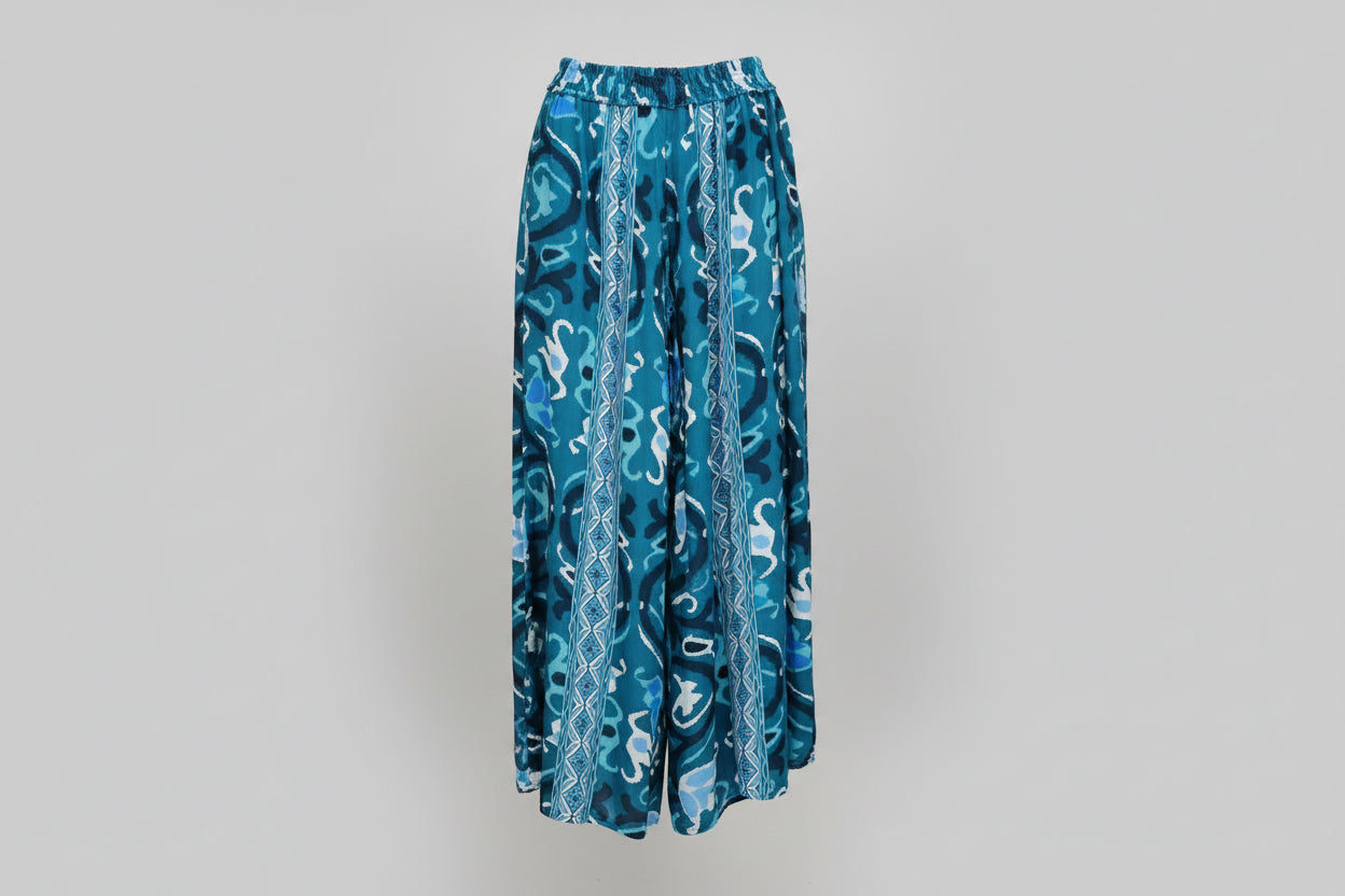 Pantalon Large Fluide – Couleurs Océan – LARAETHNICS