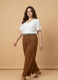 Pantalon Ample et Fluide – Ceinture Tissu & Poches