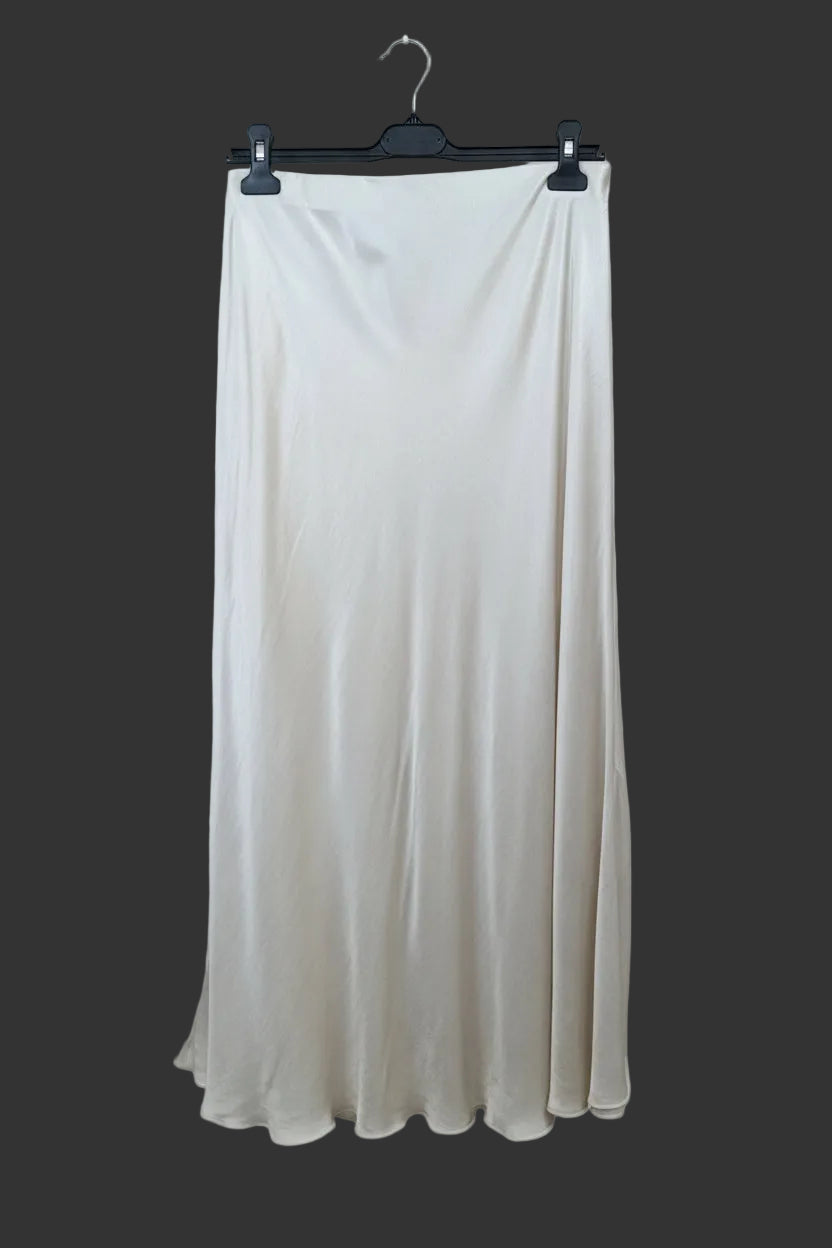 Jupe satinée en viscose – Fluide et légère, taille élastique, TU, 2 coloris au choix