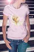Tshirt Femme Col Rond | COEUR FLAMME GOLD